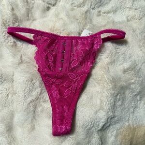 Native Magenta Lace Thong